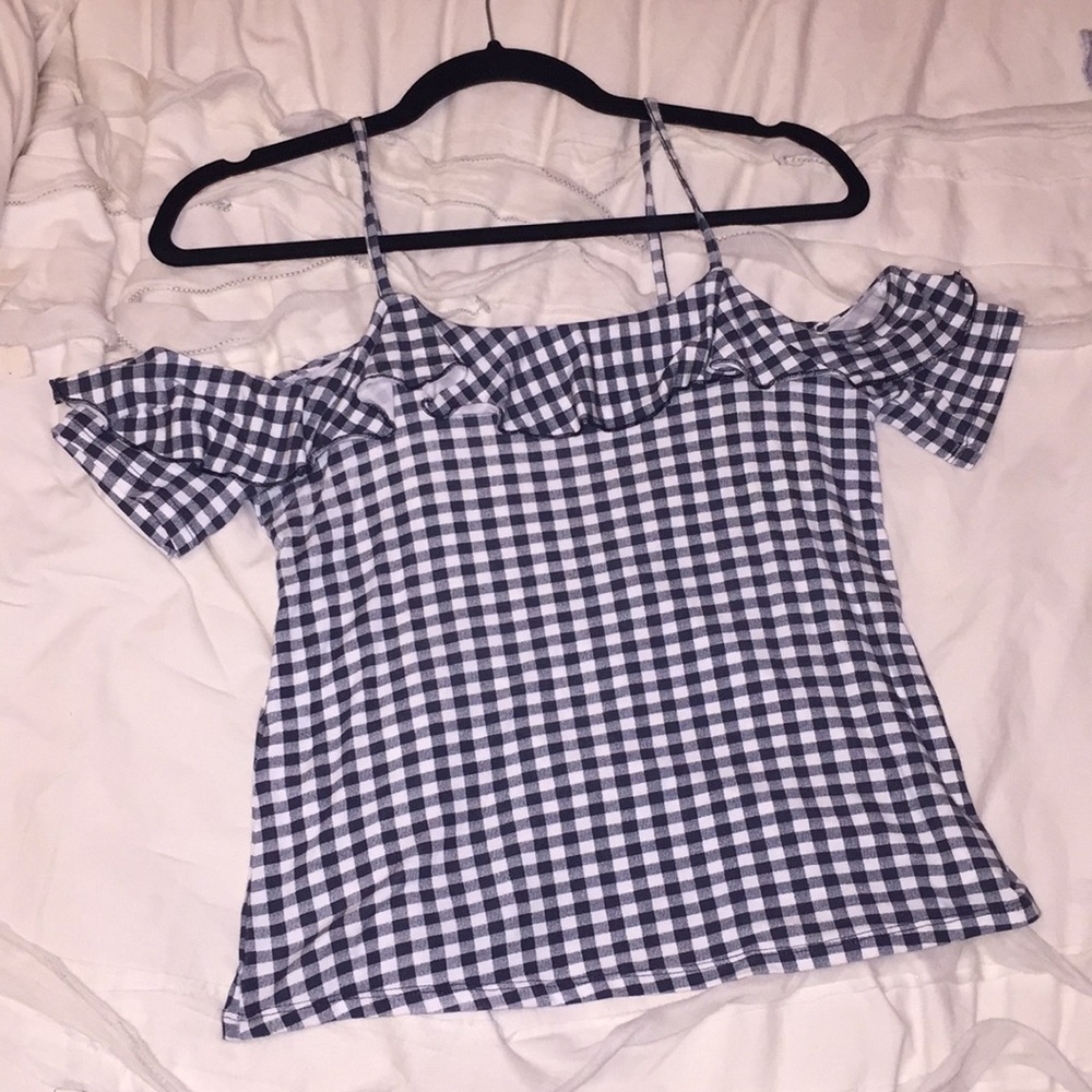 Pinic patterned tank with off the shoulder detail